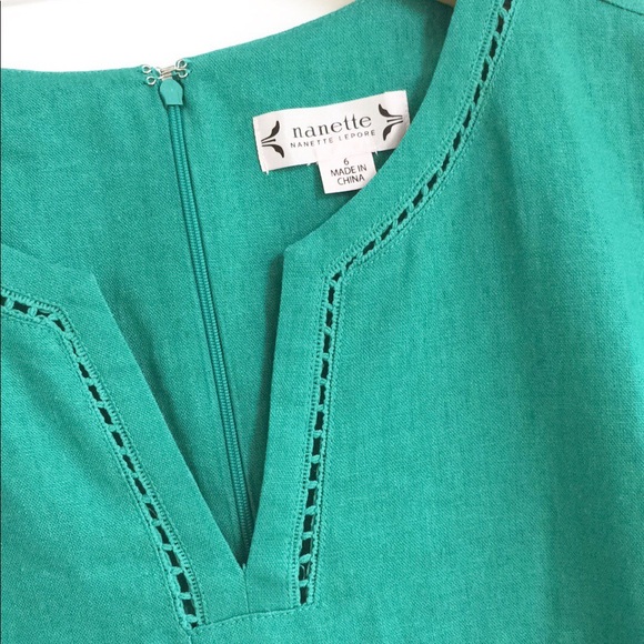 Nanette Lepore Linen Blend Bell Sleeve Shift Dress - Picture 3 of 8